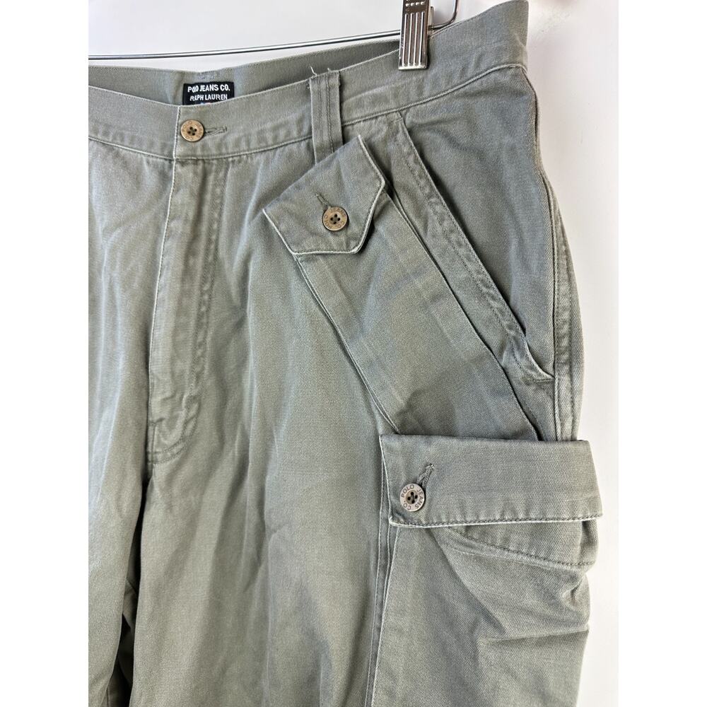 Polo Jeans Co. Ralph Lauren Cargo Shorts Faded Green Vtg Look Men's Size 36 - Picture 5 of 13